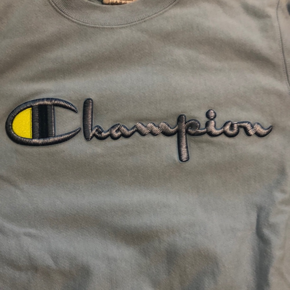 Comfy light blue crew neck champion